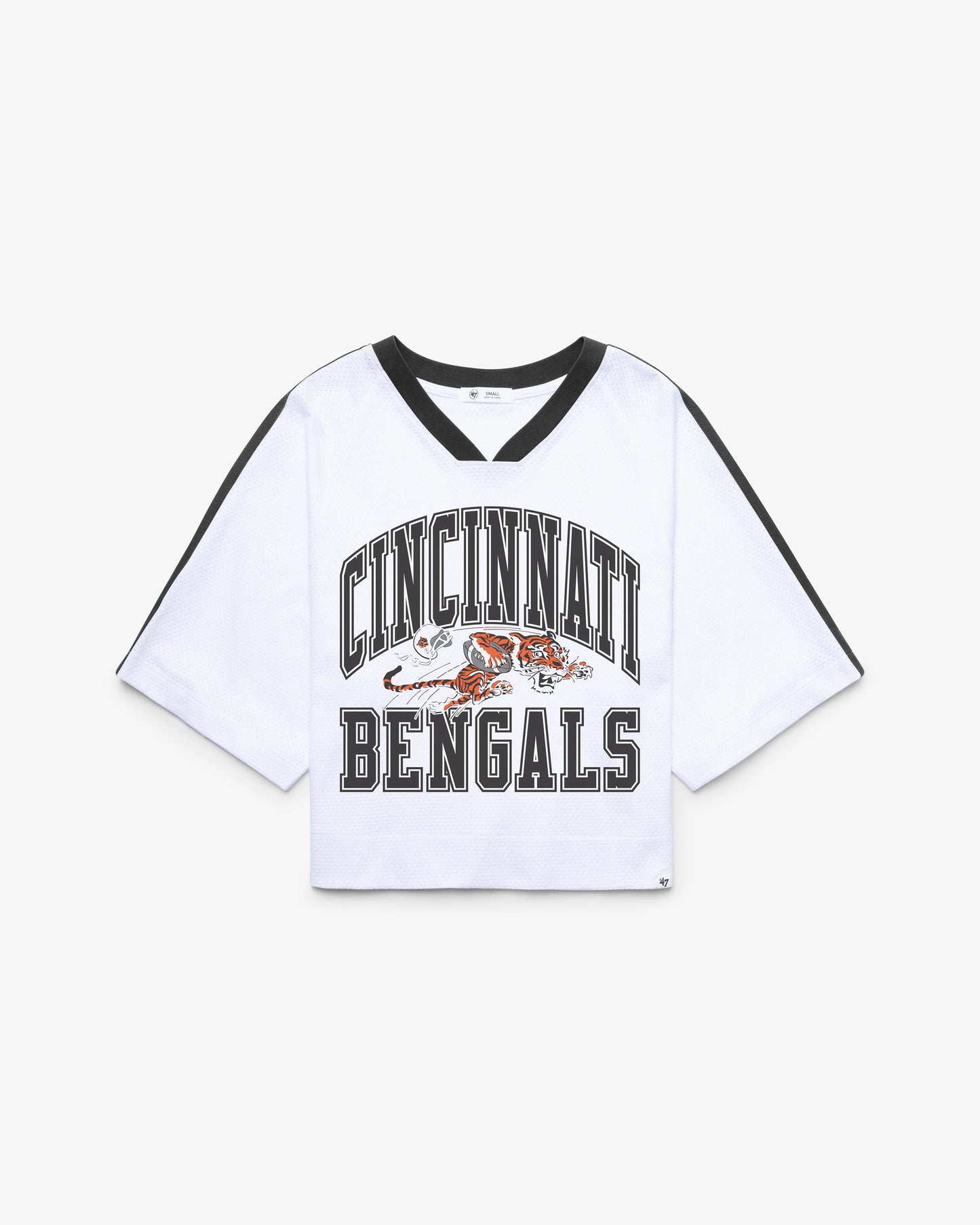CINCINNATI BENGALS HISTORIC BIG OVERARCH '47 WOMEN'S DROP NEEDLE RAGLAN JERSEY