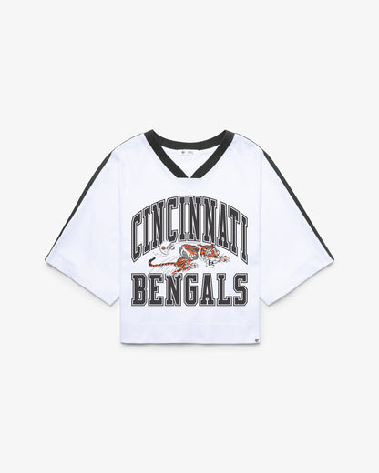 CINCINNATI BENGALS HISTORIC BIG OVERARCH '47 WOMEN'S DROP NEEDLE RAGLAN JERSEY