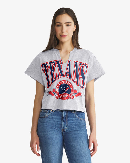 HOUSTON TEXANS BANNERS OUT '47 OVERSIZED NOTCH NECK TEE WOMENS