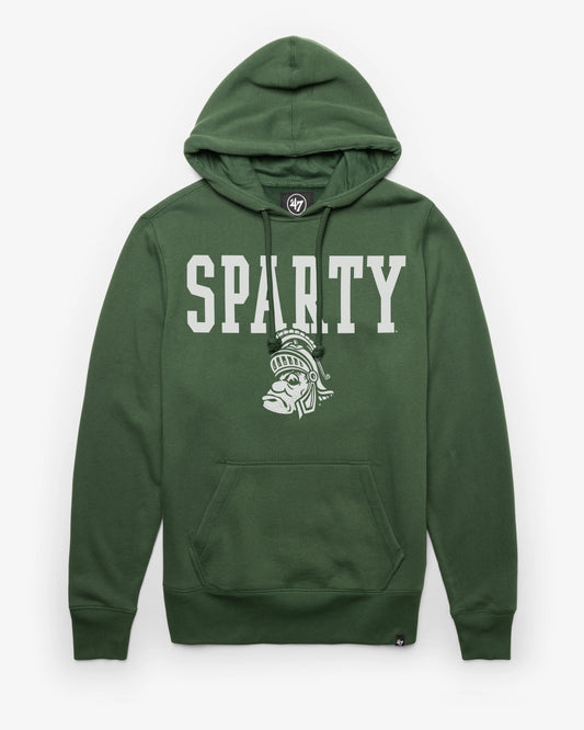 MICHIGAN STATE SPARTANS VINTAGE STRAIGHT BLOCK '47 HEADLINE HOOD