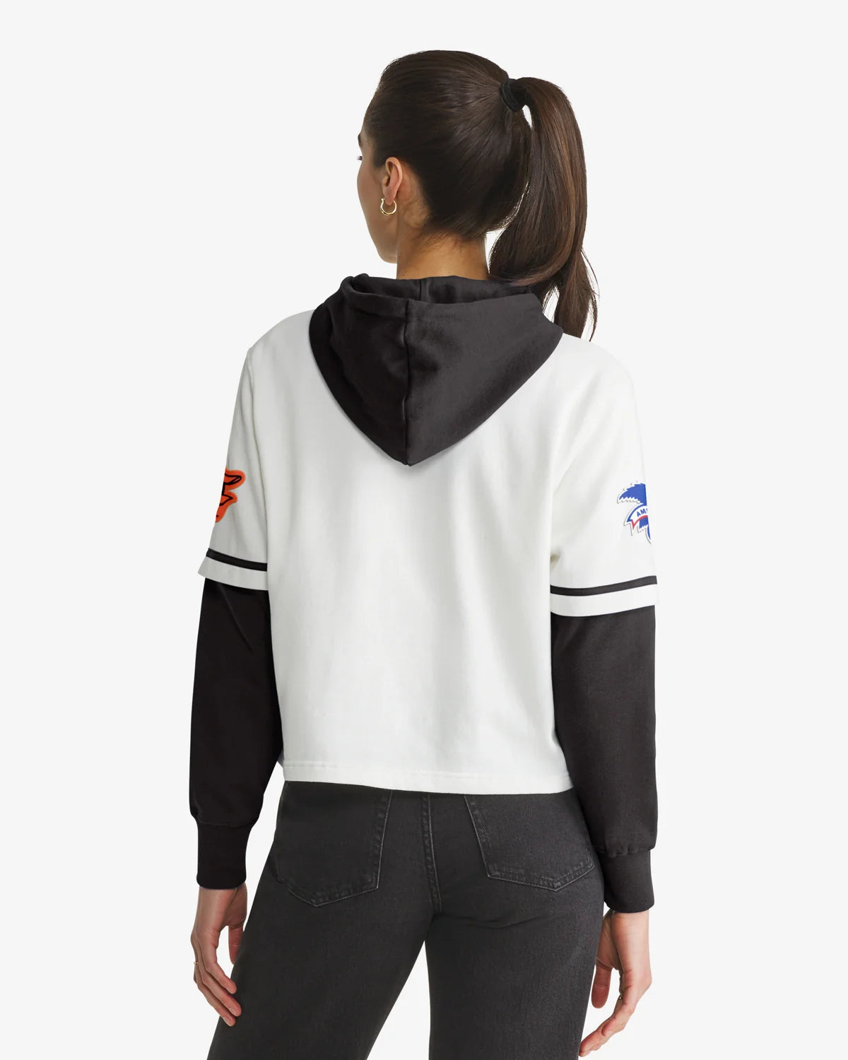 BALTIMORE ORIOLES TRIFECTA CROPPED '47 SHORTSTOP PULLOVER HOOD WOMENS