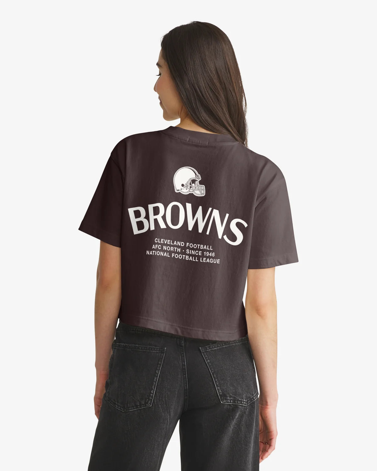 CLEVELAND BROWNS HADRIAN '47 FOUNDATION CROP TEE WOMENS