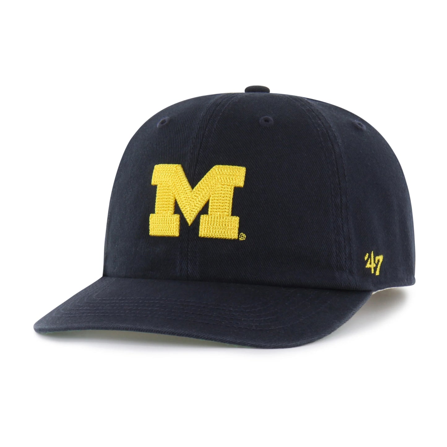 MICHIGAN WOLVERINES CHAIN SIDE STITCH '47 CLEAN UP FLAT BRIM