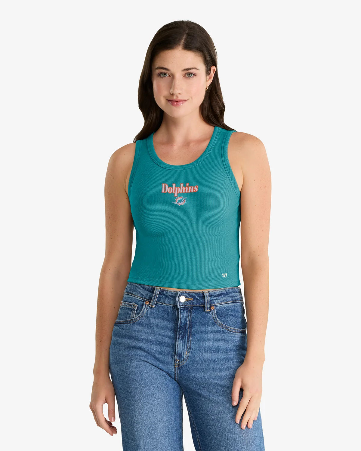 MIAMI DOLPHINS STRAIGHT CUT '47 BABY RIB TANK WOMENS