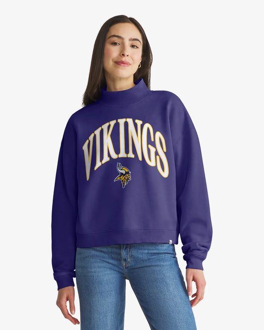 MINNESOTA VIKINGS VANTAGE '47 WOMEN'S MOCK NECK PULLOVER