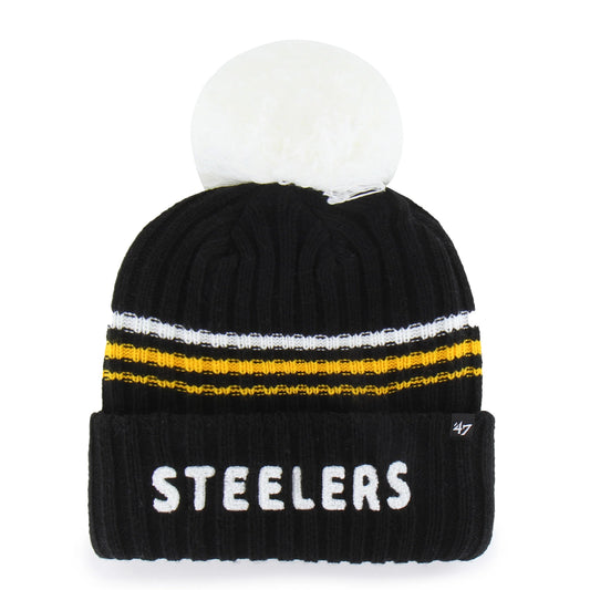 PITTSBURGH STEELERS FUZZY SCRIPT '47 WOMEN'S CUFF KNIT