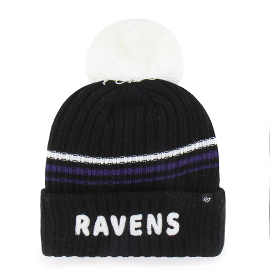 BALTIMORE RAVENS FUZZY SCRIPT '47 WOMEN'S CUFF KNIT