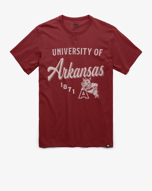 ARKANSAS RAZORBACKS VINTAGE DIAG SCRIPT '47 FRANKLIN TEE