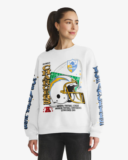 LOS ANGELES CHARGERS HISTORIC THUNDEROUS '47 WOMEN'S OVERSIZED CREW