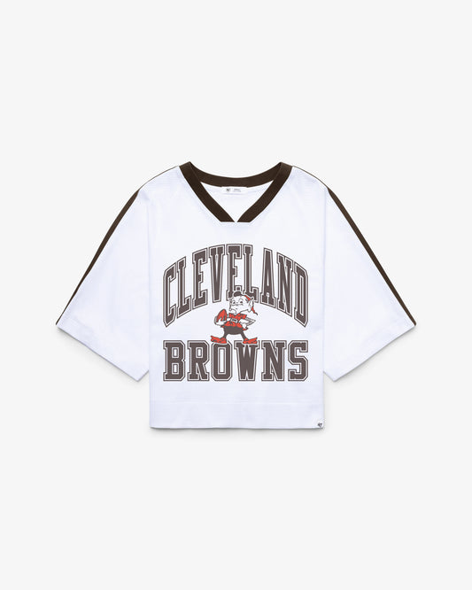 CLEVELAND BROWNS HISTORIC BIG OVERARCH '47 WOMEN'S DROP NEEDLE RAGLAN JERSEY