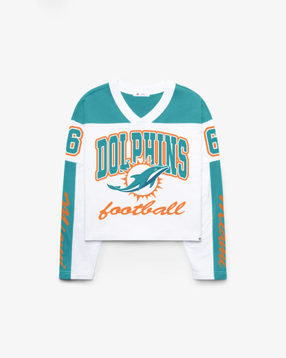 MIAMI DOLPHINS EXCLAMATION '47 WOMEN'S METRO JERSEY TEE