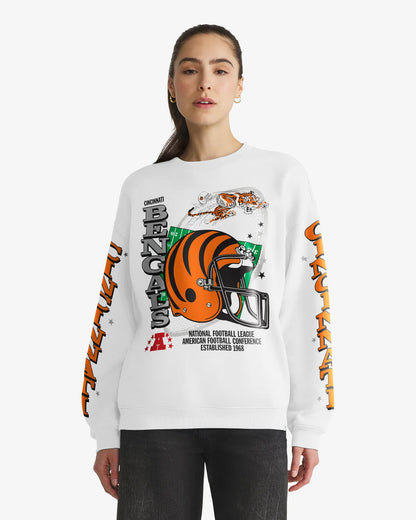 CINCINNATI BENGALS HISTORIC THUNDEROUS '47 WOMEN'S OVERSIZED CREW