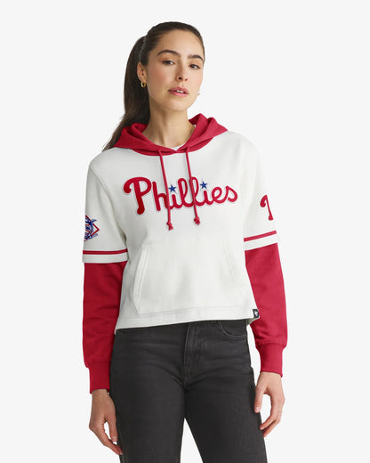 PHILADELPHIA PHILLIES TRIFECTA CROPPED '47 SHORTSTOP PULLOVER HOOD WOMENS