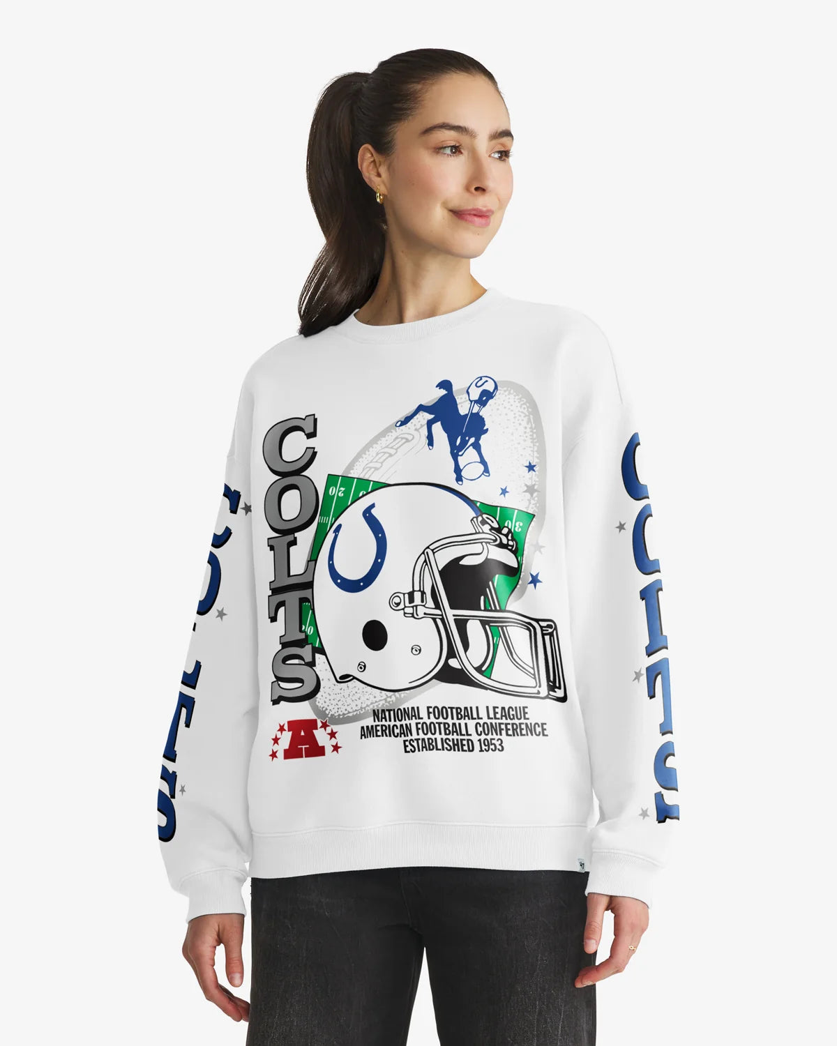 INDIANAPOLIS COLTS HISTORIC THUNDEROUS '47 WOMEN'S OVERSIZED CREW