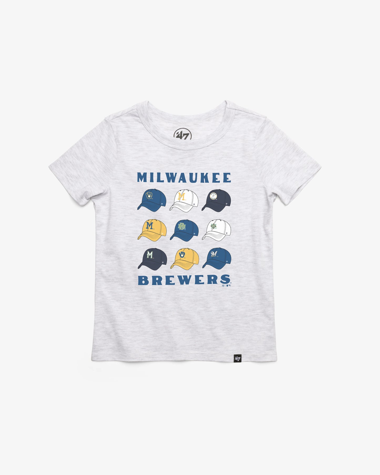 MILWAUKEE BREWERS COOPERSTOWN CAP OFF '47 KID'S FRANKLIN TEE