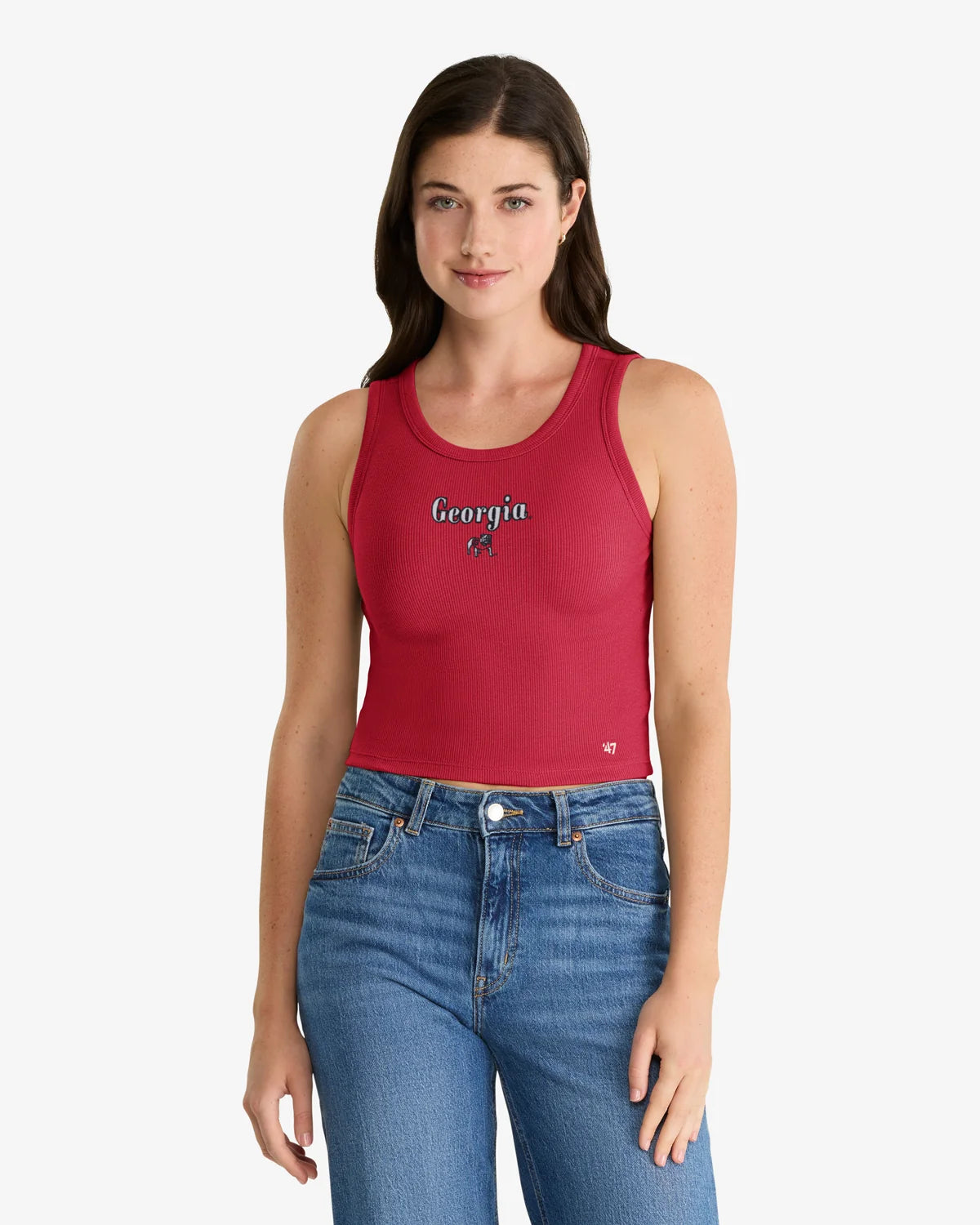 GEORGIA BULLDOGS STRAIGHT CUT '47 BABY RIB TANK WOMENS