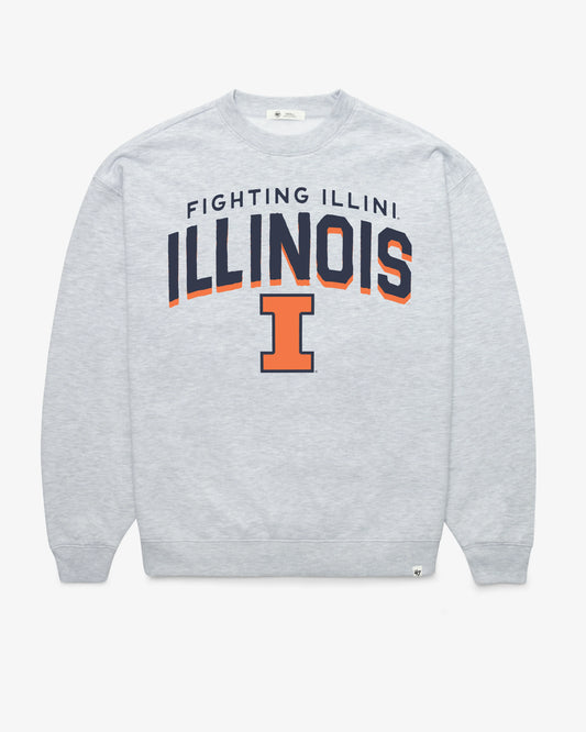 ILLINOIS FIGHTING ILLINI CAMPUS ARCH CLOUD '47 OVERSIZED CREW WOMENS