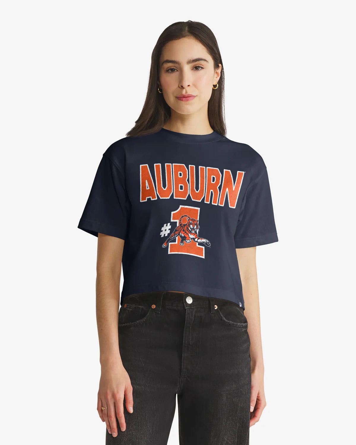 AUBURN TIGERS VINTAGE FIRST RANK '47 FOUNDATION CROP TEE WOMENS