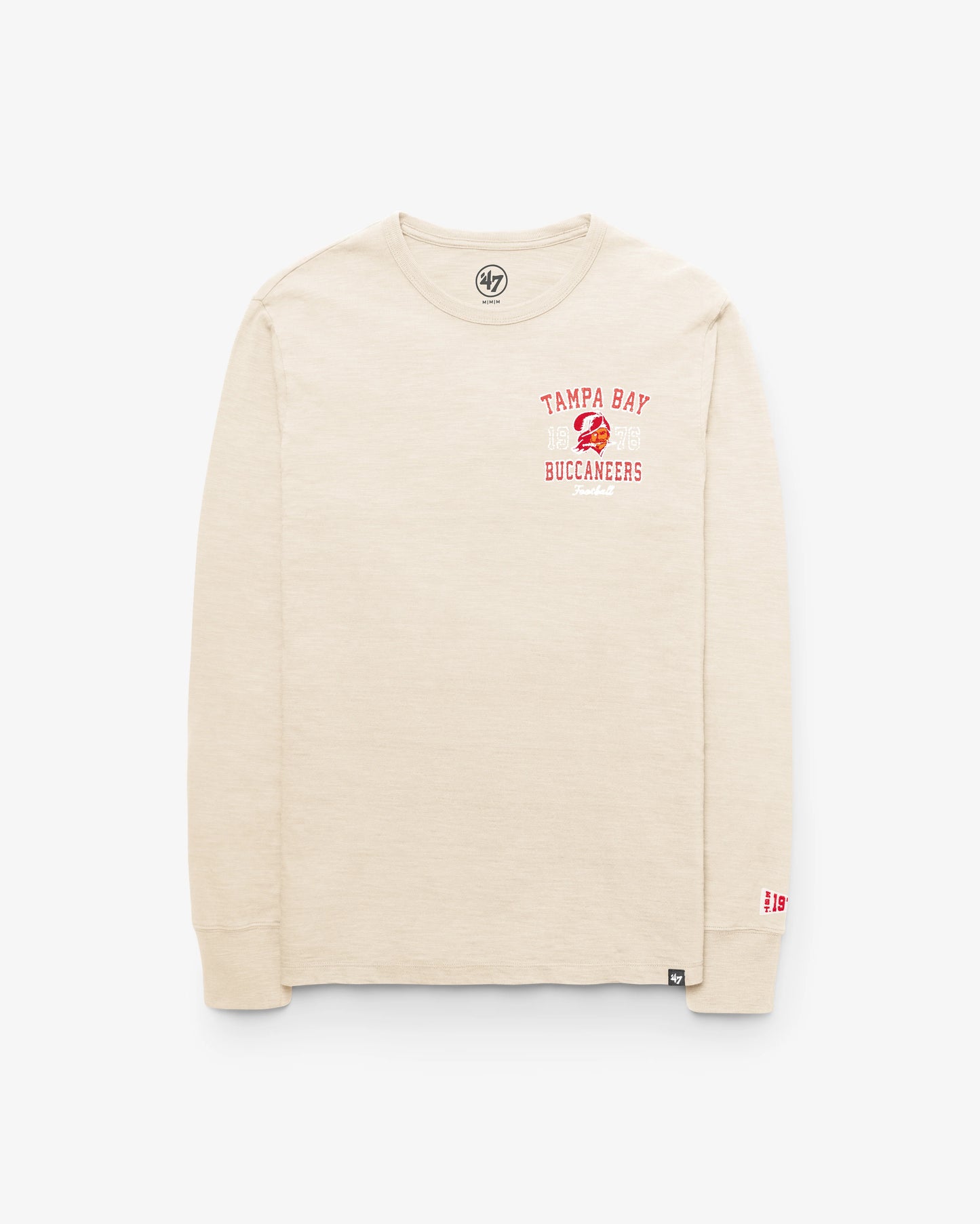 TAMPA BAY BUCCANEERS HISTORIC EGREMONT WELL WORN '47 HEAVY SLUB LONG SLEEVE TEE