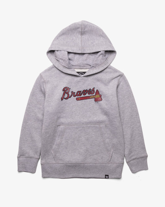 ATLANTA BRAVES DISTRESSED IMPRINT '47 KID'S HEADLINE HOOD