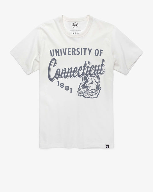 CONNECTICUT HUSKIES UCONN VINTAGE DIAG SCRIPT '47 FRANKLIN TEE