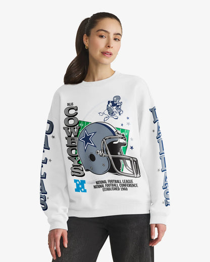 DALLAS COWBOYS HISTORIC THUNDEROUS '47 WOMEN'S OVERSIZED CREW