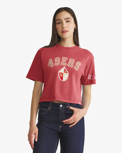 SAN FRANCISCO 49ERS HISTORIC ELMORE WELL WORN '47 HEAVY SLUB TEE WOMENS