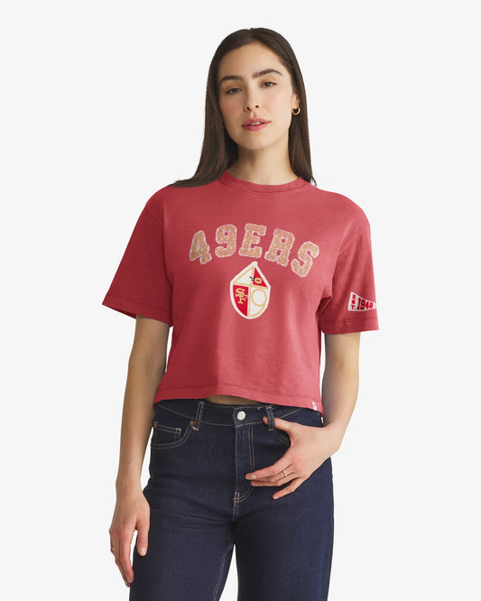 SAN FRANCISCO 49ERS HISTORIC ELMORE WELL WORN '47 HEAVY SLUB TEE WOMENS