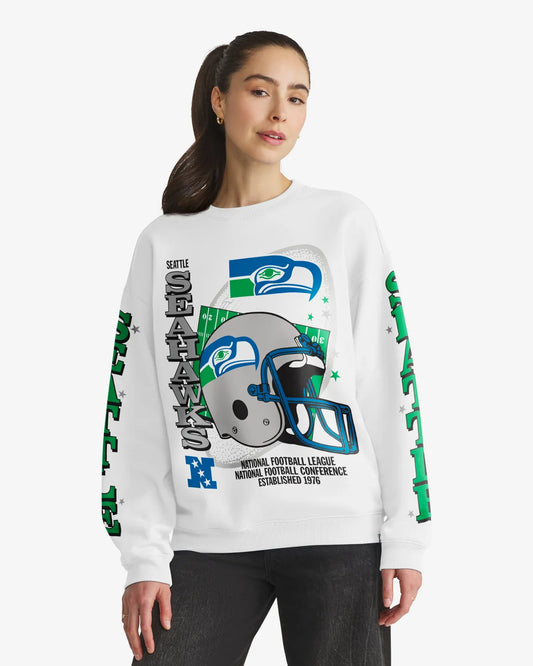 SEATTLE SEAHAWKS HISTORIC THUNDEROUS '47 WOMEN'S OVERSIZED CREW