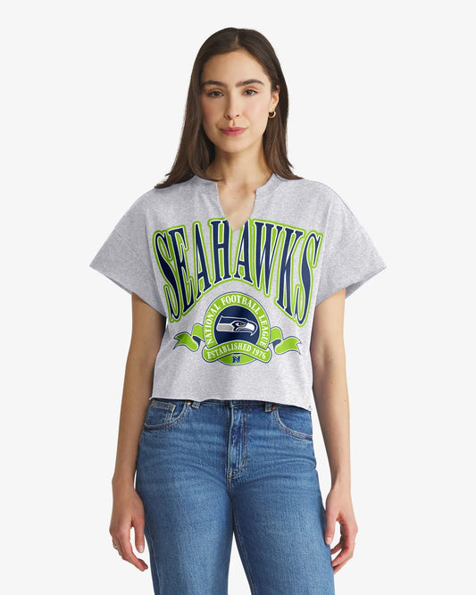 SEATTLE SEAHAWKS BANNERS OUT '47 OVERSIZED NOTCH NECK TEE WOMENS