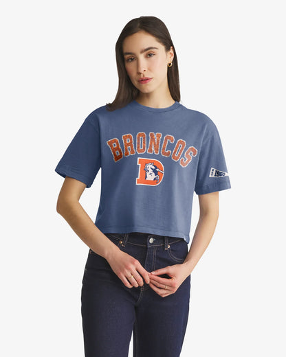 DENVER BRONCOS HISTORIC ELMORE WELL WORN '47 HEAVY SLUB TEE WOMENS