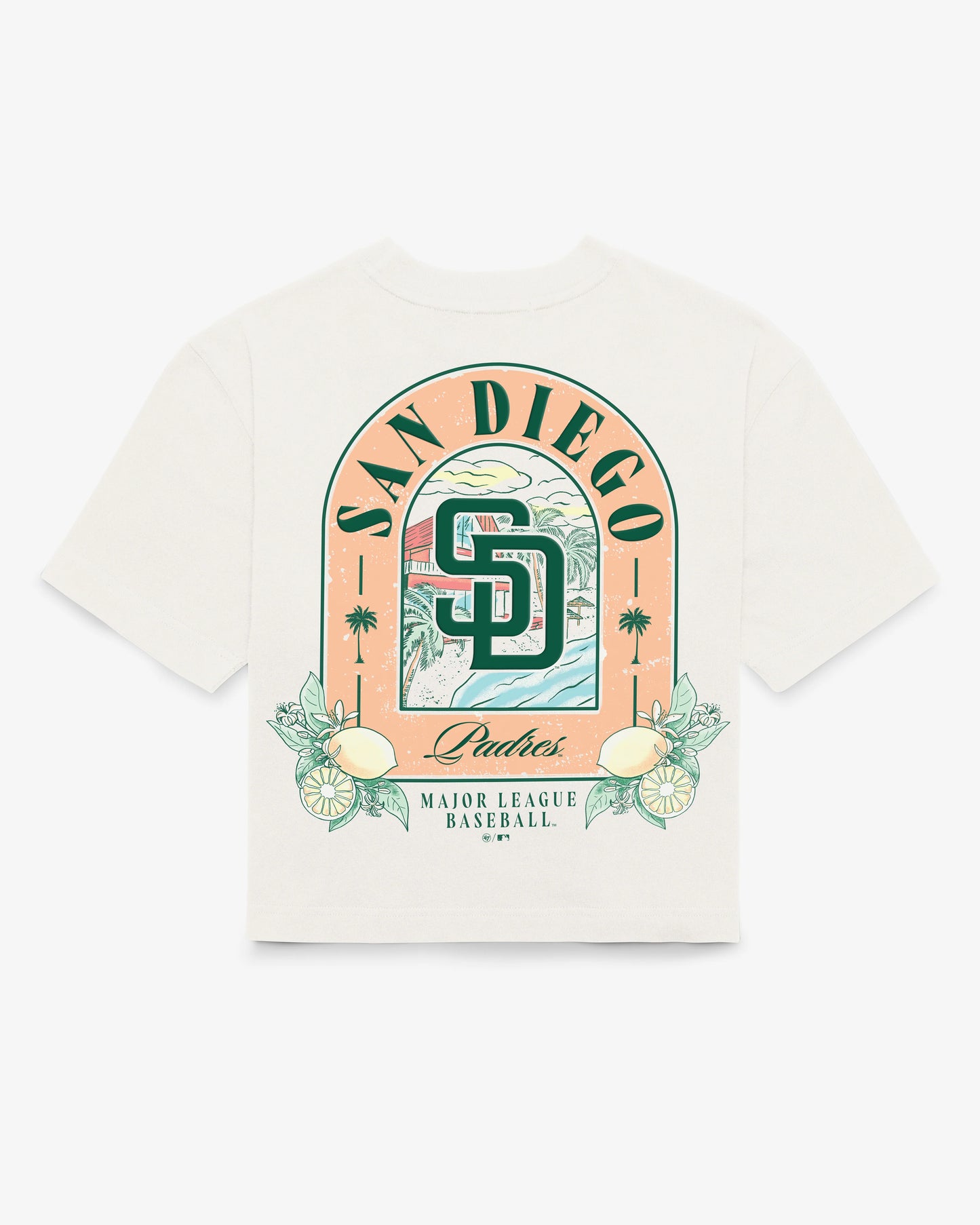 SAN DIEGO PADRES VACAY SCENES BACKER '47 REED CITY TEE WOMENS