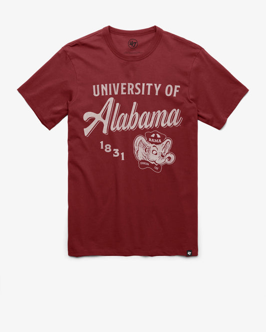 ALABAMA CRIMSON TIDE VINTAGE DIAG SCRIPT '47 FRANKLIN TEE
