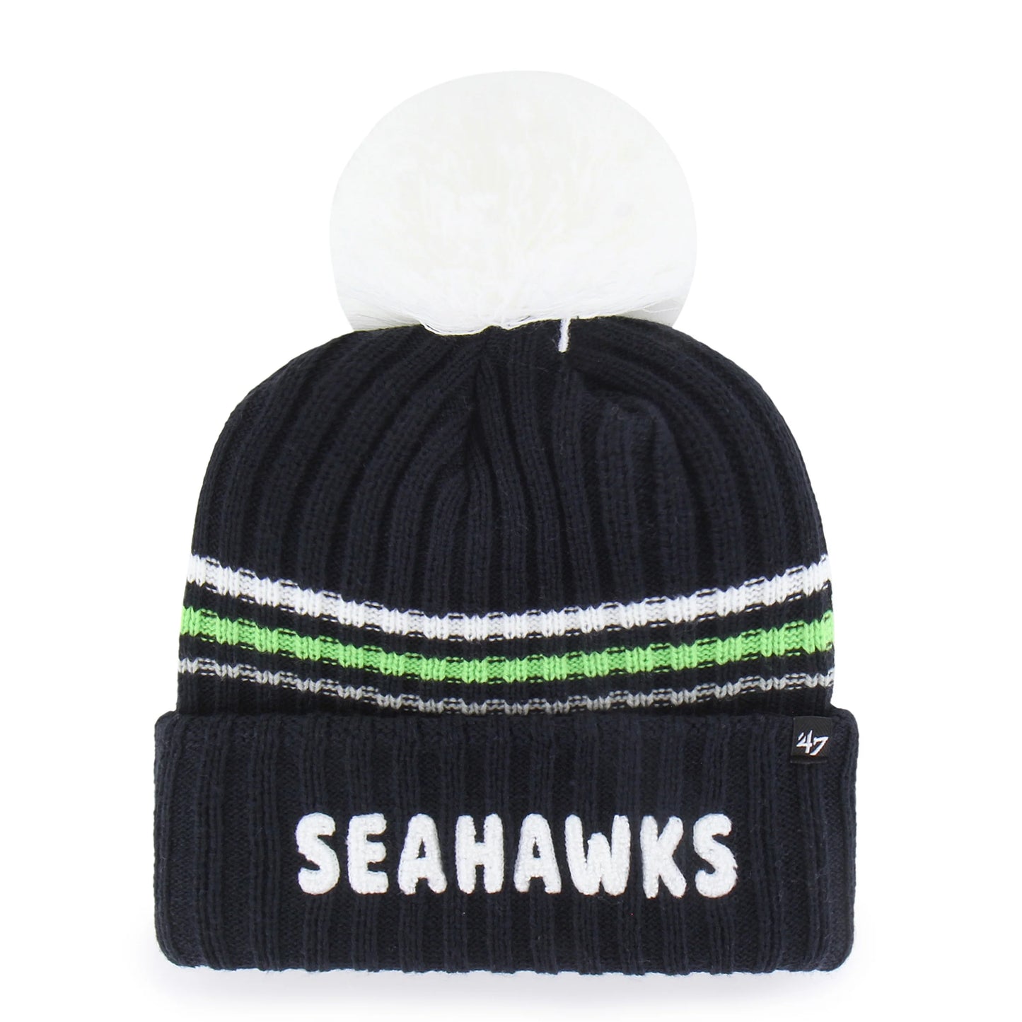 SEATTLE SEAHAWKS FUZZY SCRIPT '47 WOMEN'S CUFF KNIT