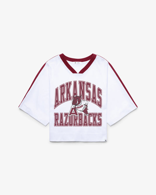 ARKANSAS RAZORBACKS VINTAGE BIG OVERARCH '47 WOMEN'S DROP NEEDLE RAGLAN JERSEY