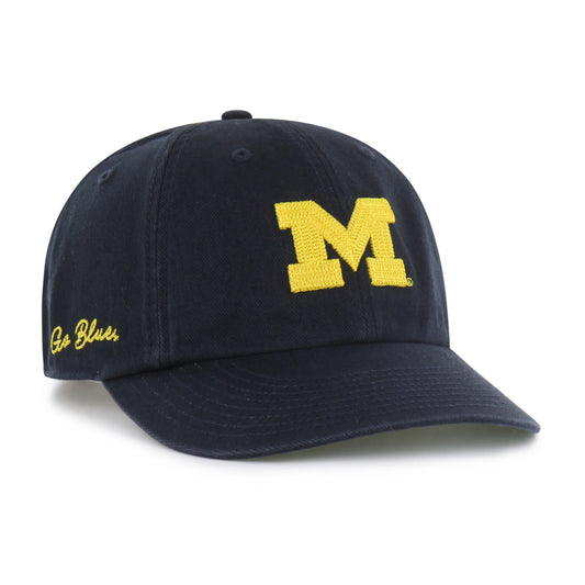 MICHIGAN WOLVERINES CHAIN SIDE STITCH '47 CLEAN UP ROUND VISOR