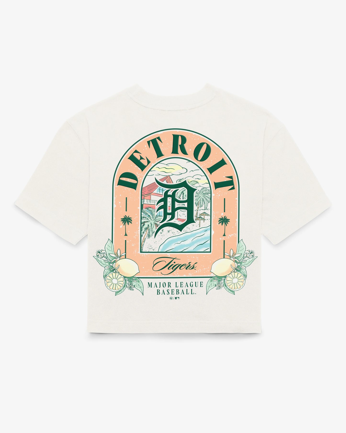 DETROIT TIGERS VACAY SCENES BACKER '47 REED CITY TEE WOMENS