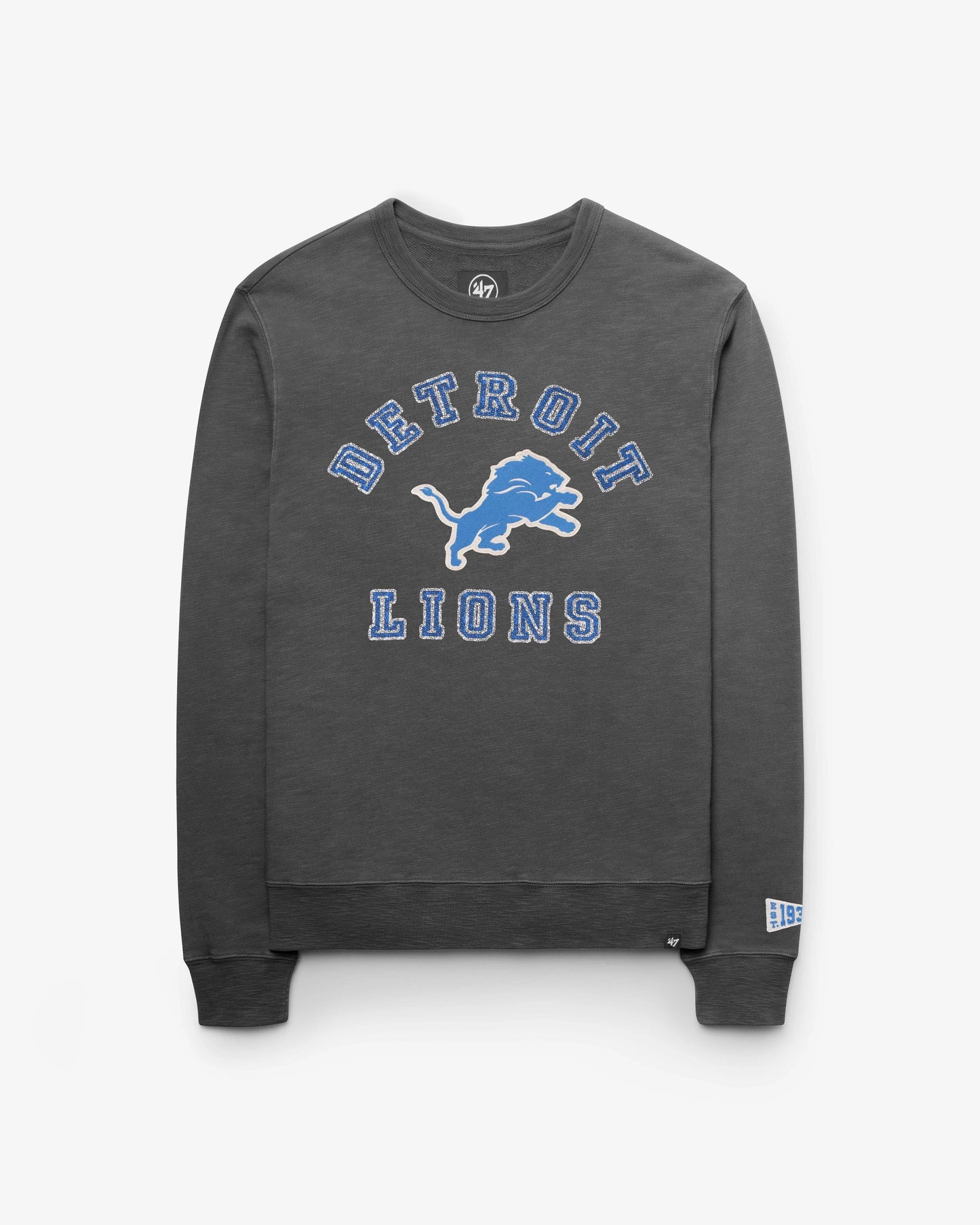 DETROIT LIONS CALDERWOOD WELL WORN '47 FRENCH TERRY CREW