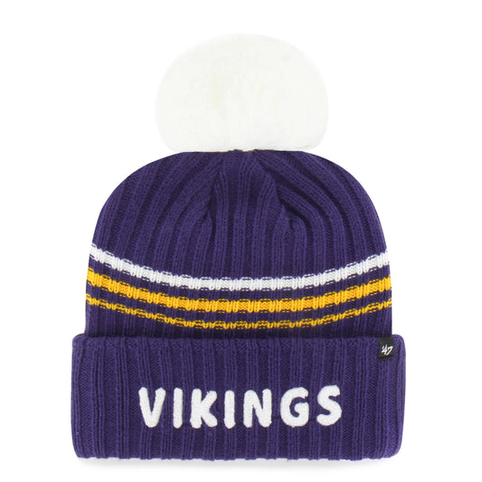 MINNESOTA VIKINGS FUZZY SCRIPT '47 WOMEN'S CUFF KNIT