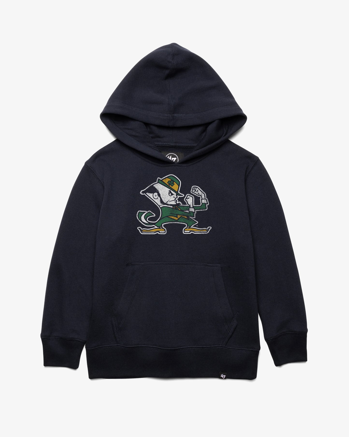 NOTRE DAME FIGHTING IRISH DISTRESSED IMPRINT '47 KID'S HEADLINE HOOD