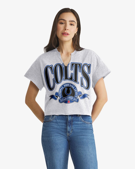 INDIANAPOLIS COLTS BANNERS OUT '47 OVERSIZED NOTCH NECK TEE WOMENS