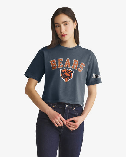 CHICAGO BEARS HISTORIC ELMORE WELL WORN '47 HEAVY SLUB TEE WOMENS