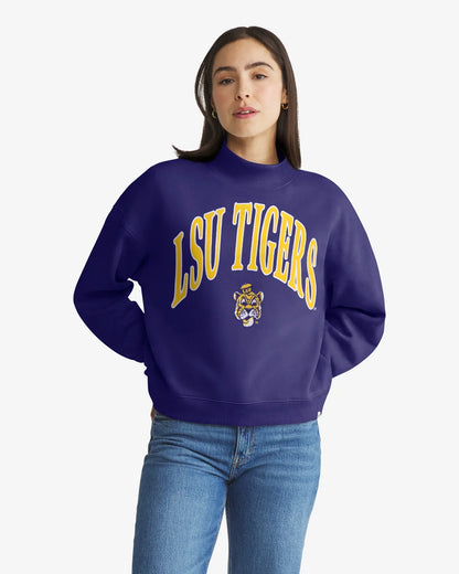 LOUISIANA STATE TIGERS LSU VINTAGE VANTAGE '47 WOMEN'S MOCK NECK PULLOVER