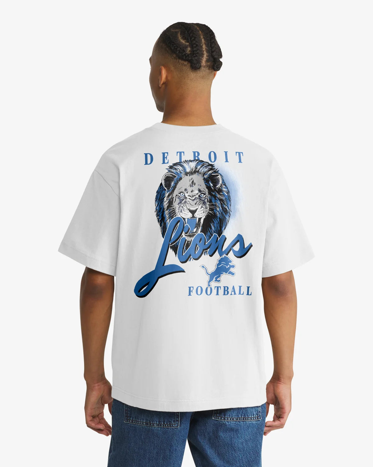 DETROIT LIONS BACKER SCRIPT ILLUSTRATED '47 FOUNDATION TEE
