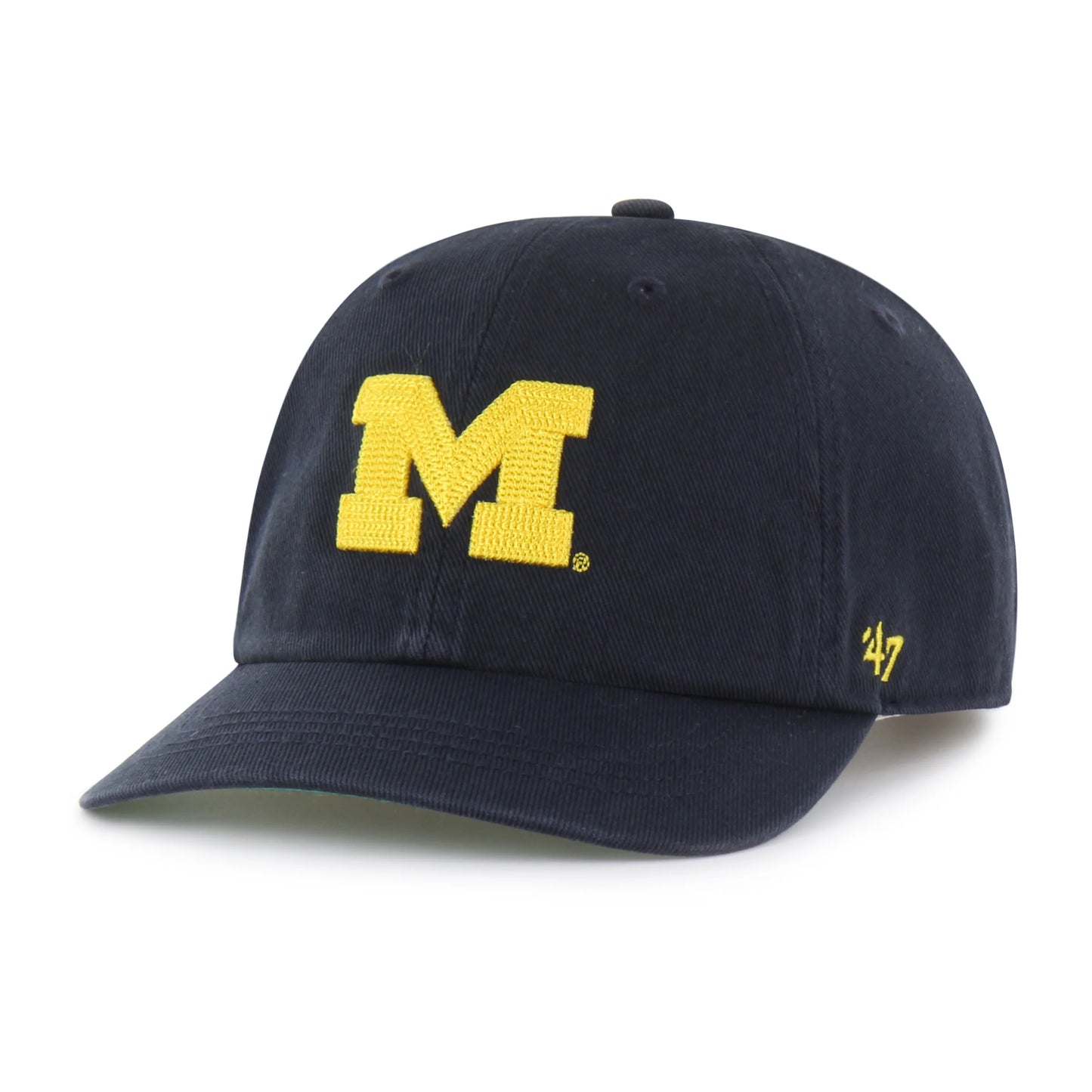 MICHIGAN WOLVERINES CHAIN SIDE STITCH '47 CLEAN UP SHORT VISOR