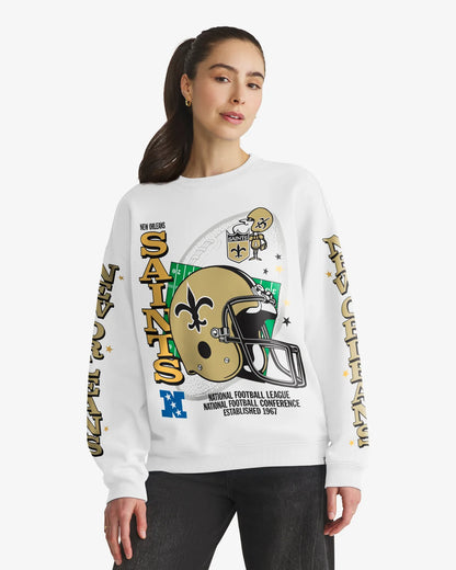NEW ORLEANS SAINTS HISTORIC THUNDEROUS '47 WOMEN'S OVERSIZED CREW