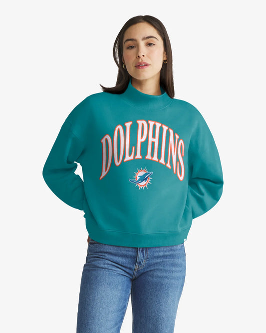 MIAMI DOLPHINS VANTAGE '47 WOMEN'S MOCK NECK PULLOVER