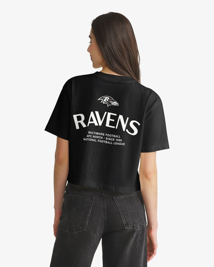 BALTIMORE RAVENS HADRIAN '47 FOUNDATION CROP TEE WOMENS
