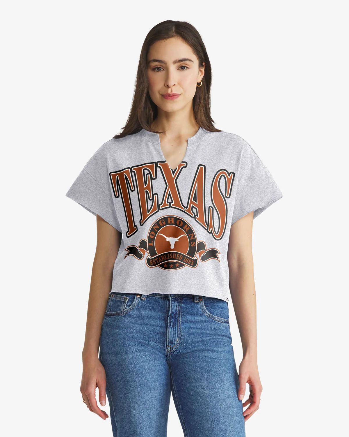 TEXAS LONGHORNS BANNERS OUT '47 OVERSIZED NOTCH NECK TEE WOMENS