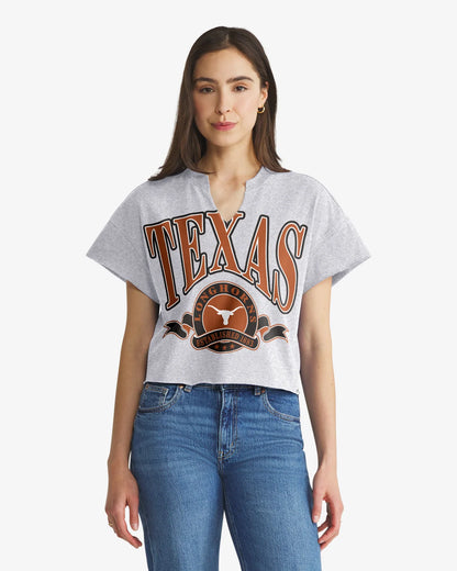 TEXAS LONGHORNS BANNERS OUT '47 OVERSIZED NOTCH NECK TEE WOMENS